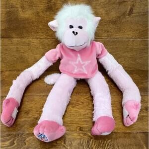 DALLAS COWBOYS NFL Pink Monkey Plush Velcro Hands Feet Star Logo Fan Gift